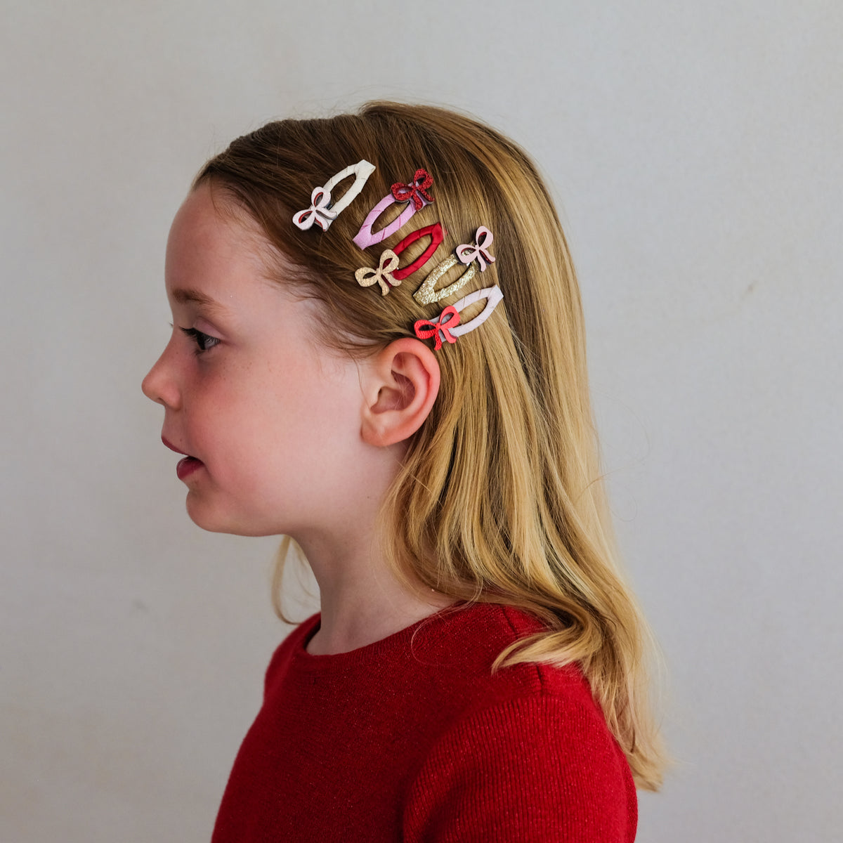 CUTESY  BOWS CLIPS SET OF 8 (PREORDER)