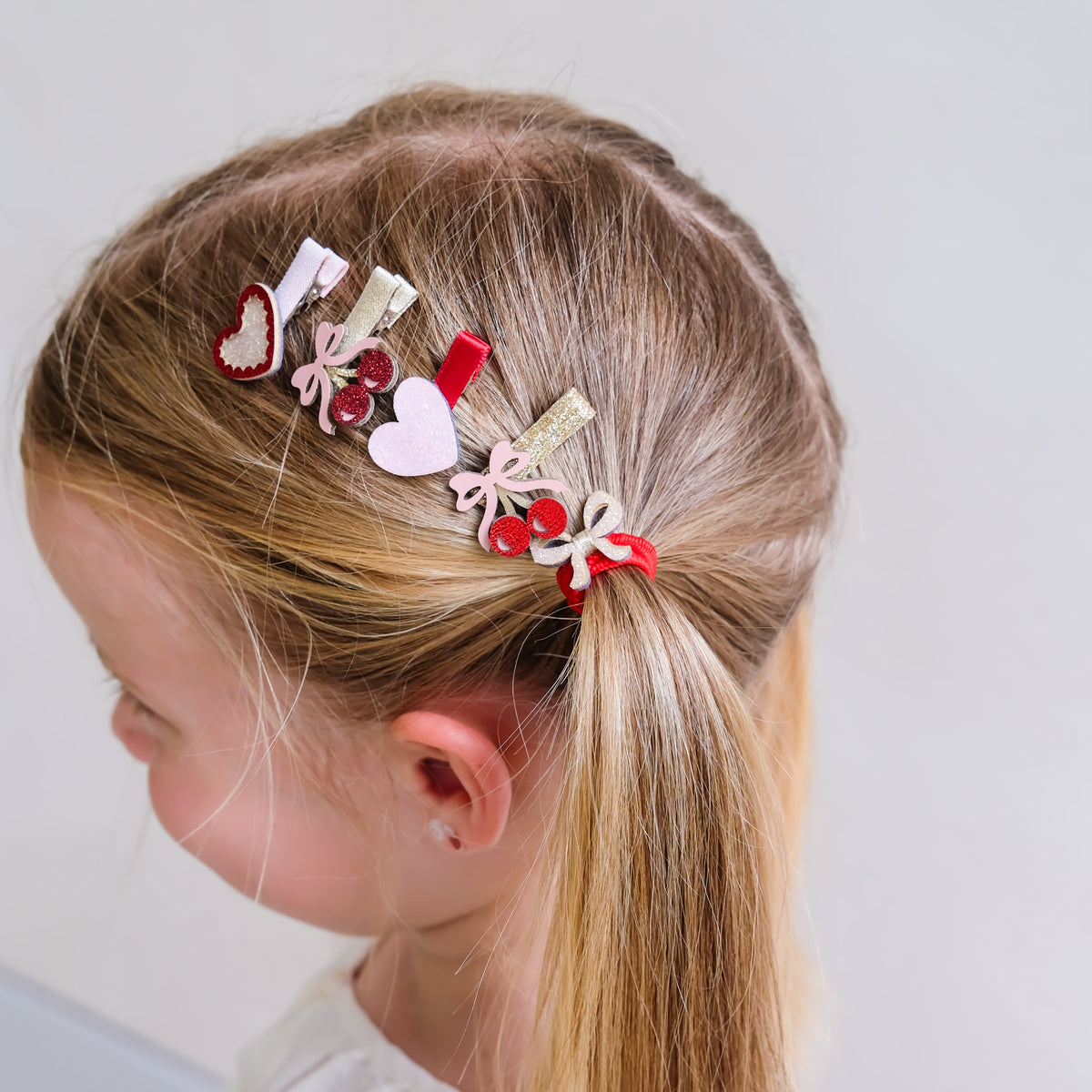 MINI CHERRIES & HEART CLIPS SET OF 8 (PREORDER)