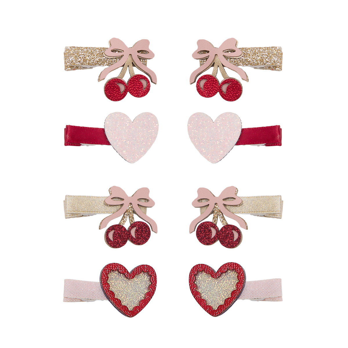 MINI CHERRIES & HEART CLIPS SET OF 8 (PREORDER)