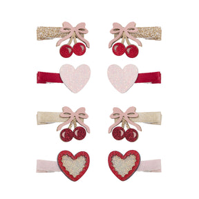 MINI CHERRIES & HEART CLIPS SET OF 8 (PREORDER)