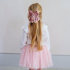 SCALLOP VELVET BOW OVERSIZED CLIP (PREORDER)