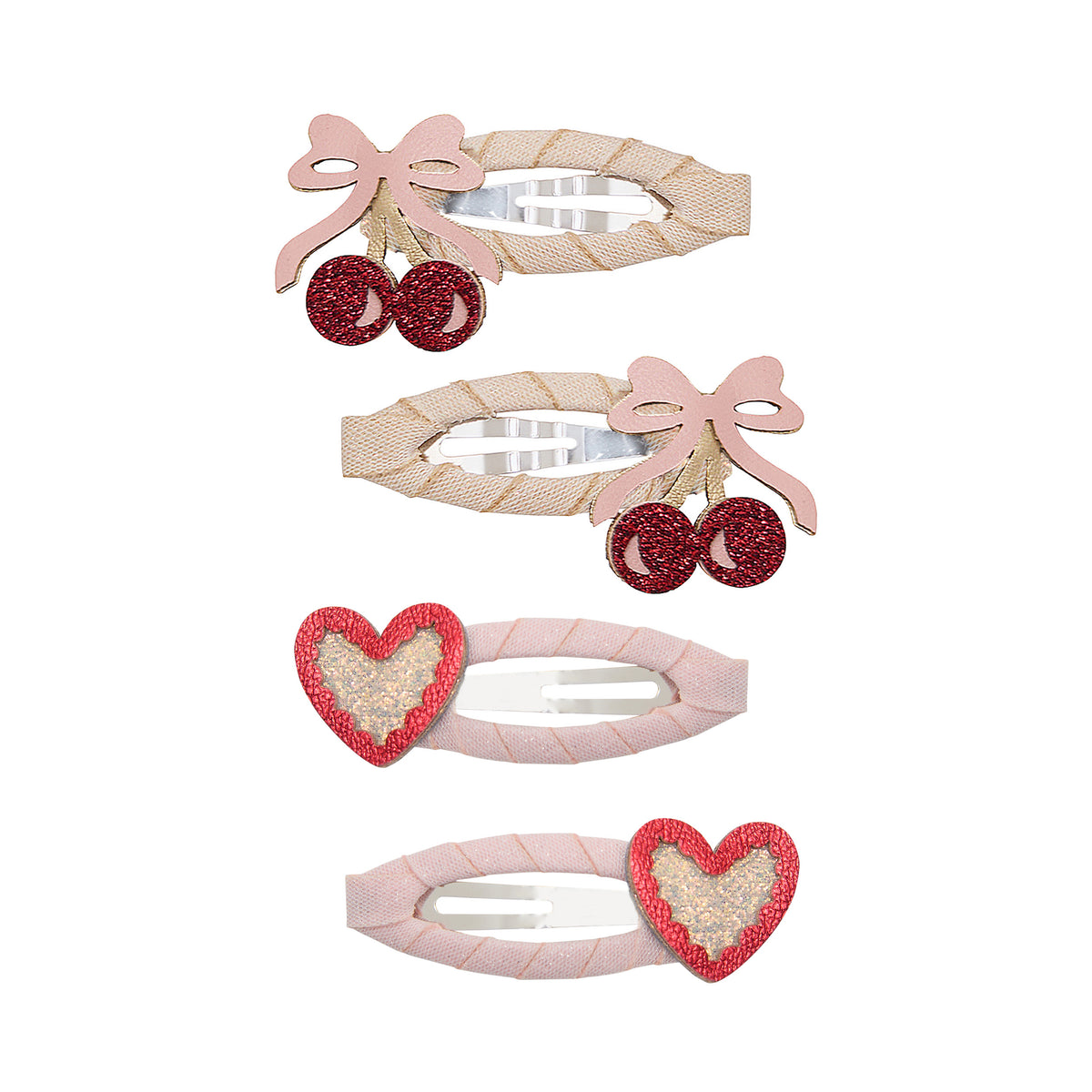 CHERRIES & HEART CLIPS SET OF 4 (PREORDER)