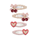 CHERRIES & HEART CLIPS SET OF 4 (PREORDER)