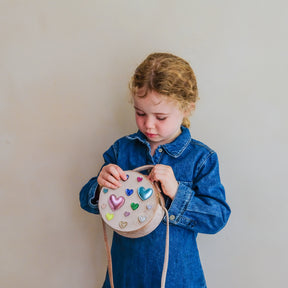 SCATTERED VELVET HEART ROUND PURSE (PREORDER)