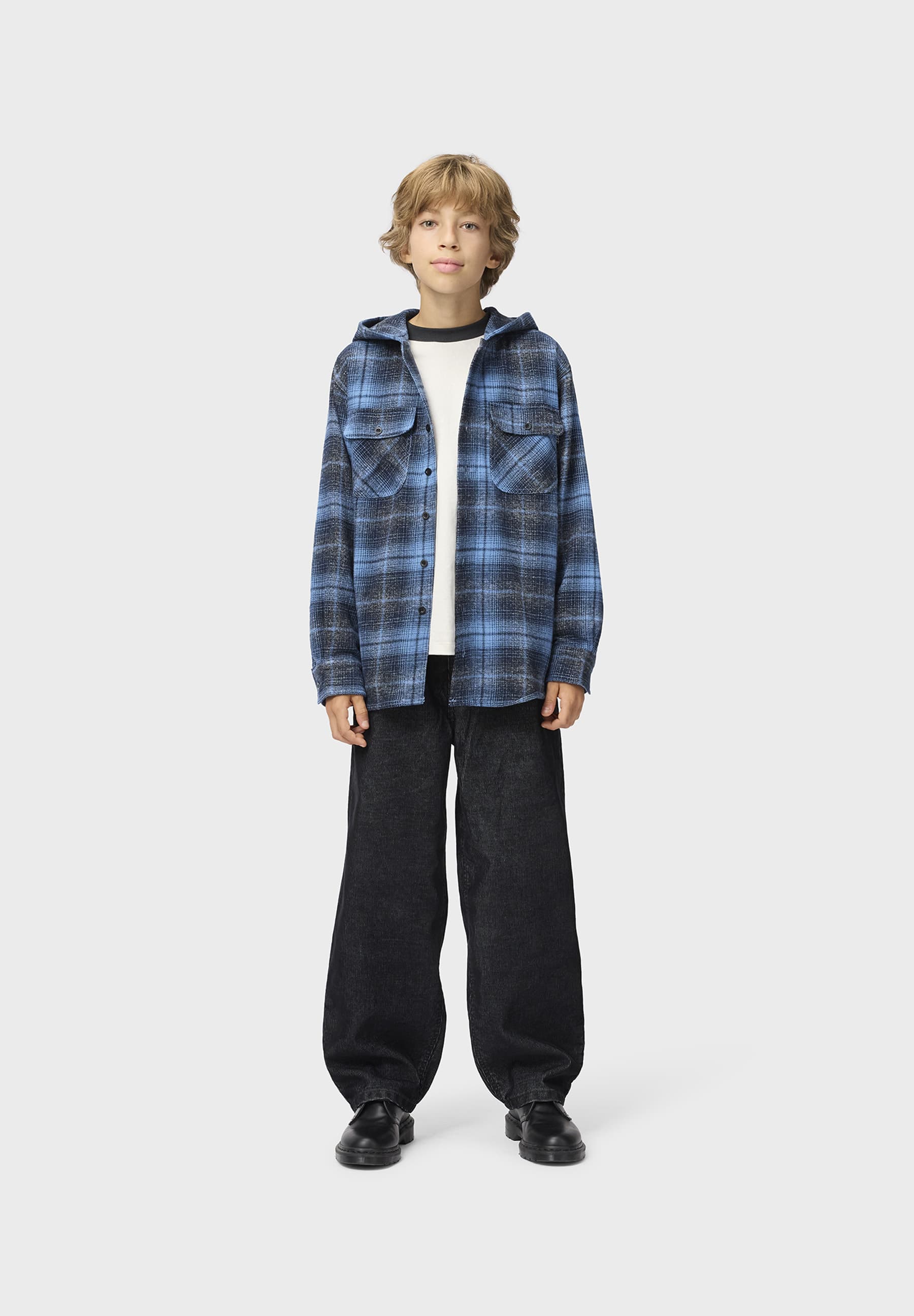 TWILIGHT CHECK RIZZ PLAID HOODED SHACKET (PREORDER)