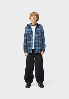 TWILIGHT CHECK RIZZ PLAID HOODED SHACKET (PREORDER)