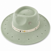 STARDUST FLORAL TRIM FEDORA HAT