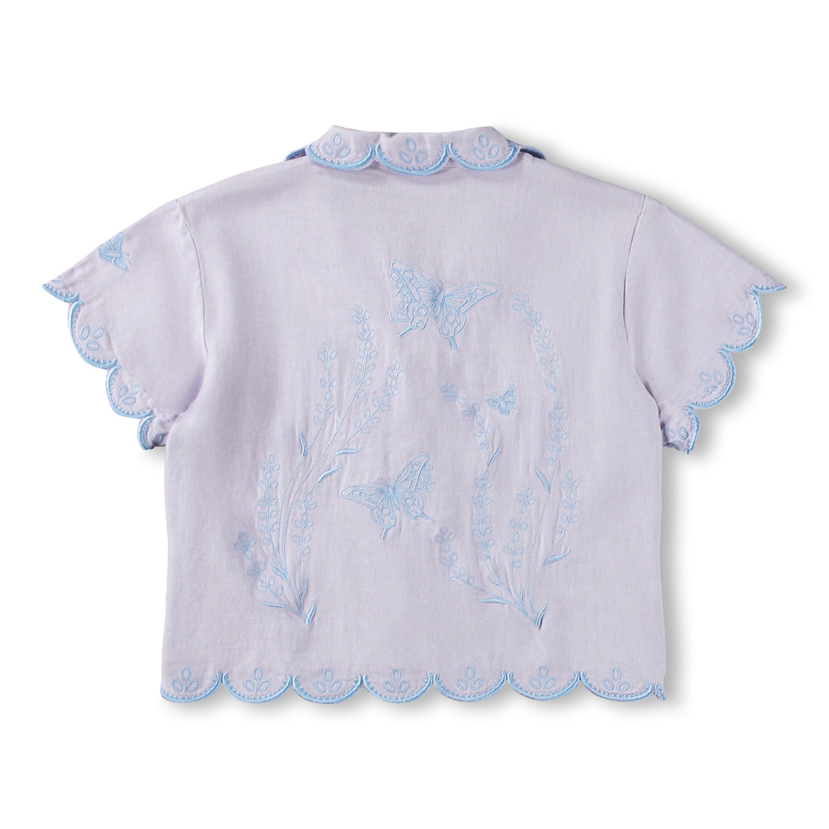 ROSALLE PASTEL LILAC EMBROIDERY TOP (PREORDER)