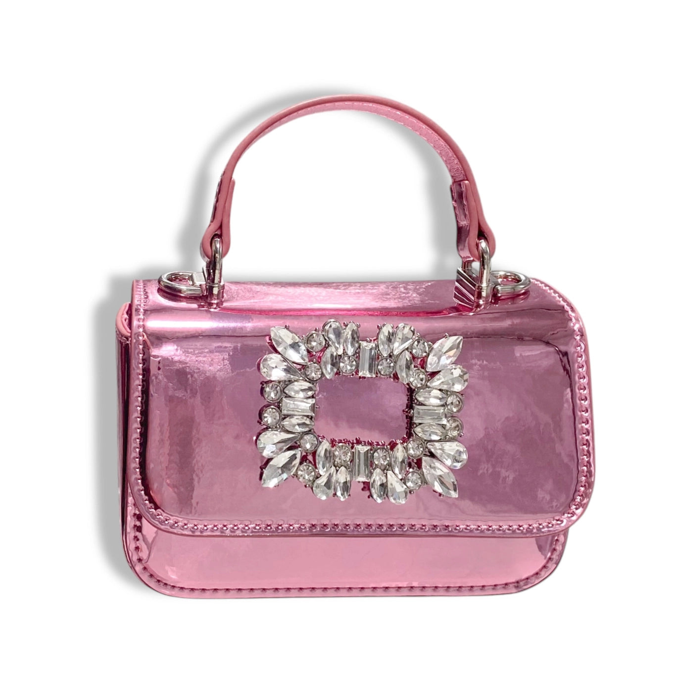 CRYSTAL BROOCH PATENT PURSE