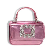 CRYSTAL BROOCH PATENT PURSE