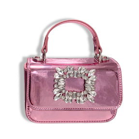 CRYSTAL BROOCH PATENT PURSE