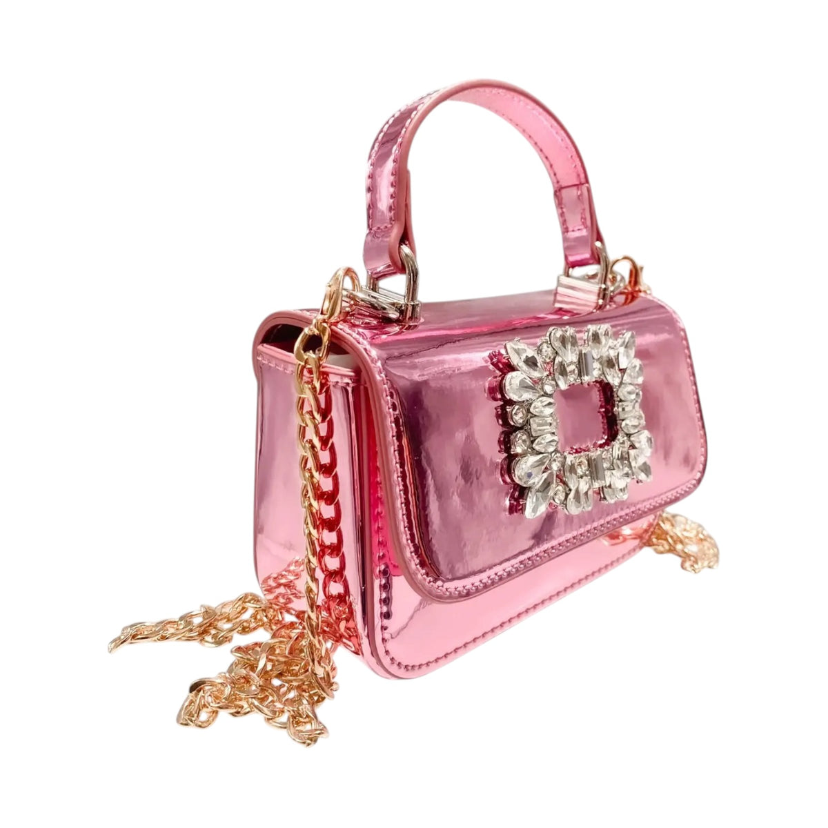 CRYSTAL BROOCH PATENT PURSE