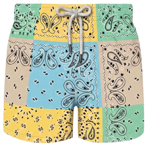 BANDANA PATCHES SWIM TRUNKS