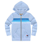 5 STRIPE ICE BLUE ZIP UP HOODIE - AVIATOR NATION KIDS - HOODIES