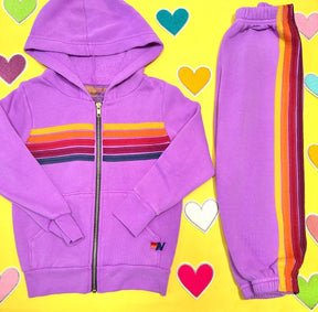 5 STRIPE ZIP UP HOODIE - HOODIES