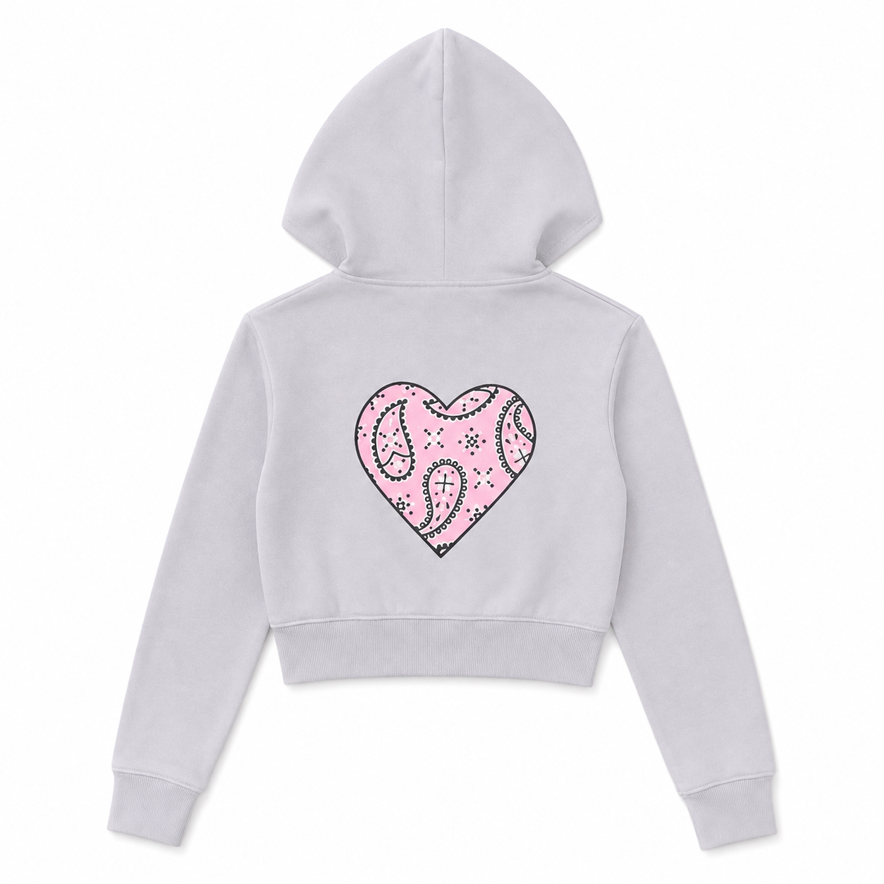 BANDANA HEART ZIP UP HOODIE