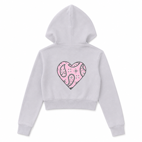 BANDANA HEART ZIP UP HOODIE