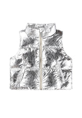 CRINKLED METALLIC HESTER VEST W/ FAUX FUR LINING (PREORDER) - MOLO - VESTS