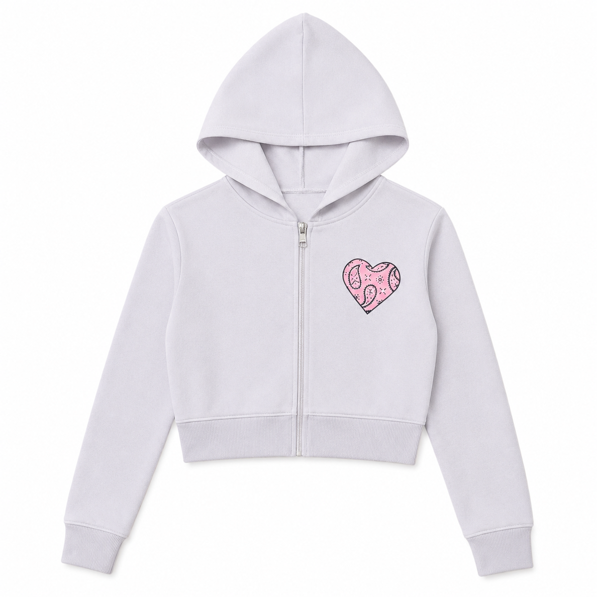 BANDANA HEART ZIP UP HOODIE