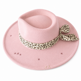 STARDUST LEOPARD TRIM FEDORA HAT