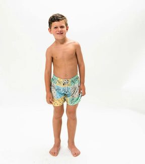 BANDANA PATCHES SWIM TRUNKS