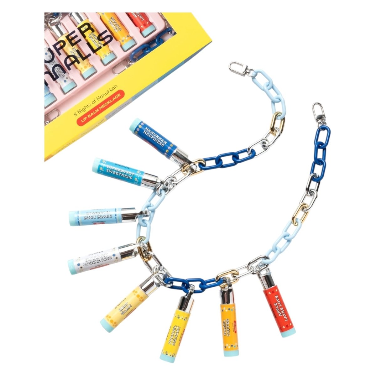 8 NIGHTS OF HANUKKAH LIP BALM NECKLACE (PREORDER) - SUPER SMALLS