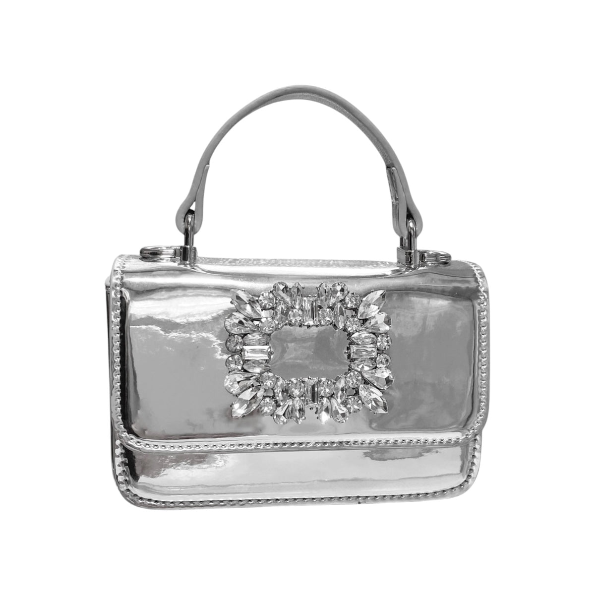 CRYSTAL BROOCH PATENT PURSE