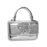 CRYSTAL BROOCH PATENT PURSE