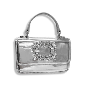 CRYSTAL BROOCH PATENT PURSE