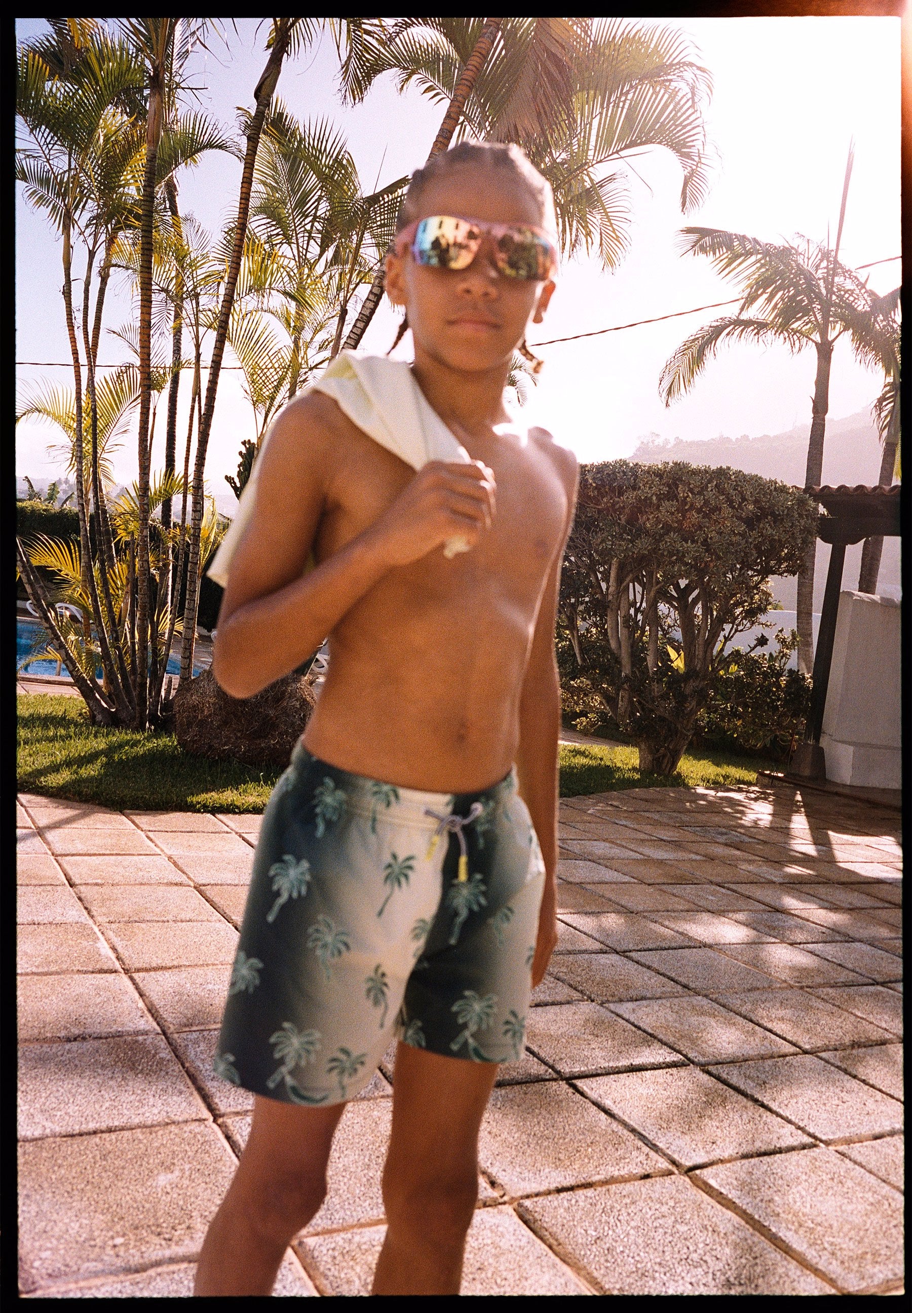 NIKO GREEN PALMS SWIM TRUNKS (PREORDER)