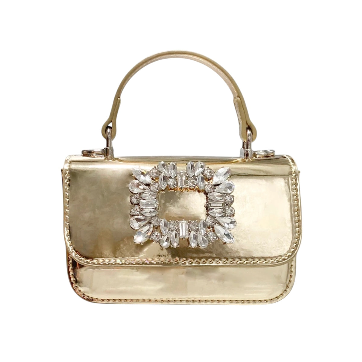 CRYSTAL BROOCH PATENT PURSE