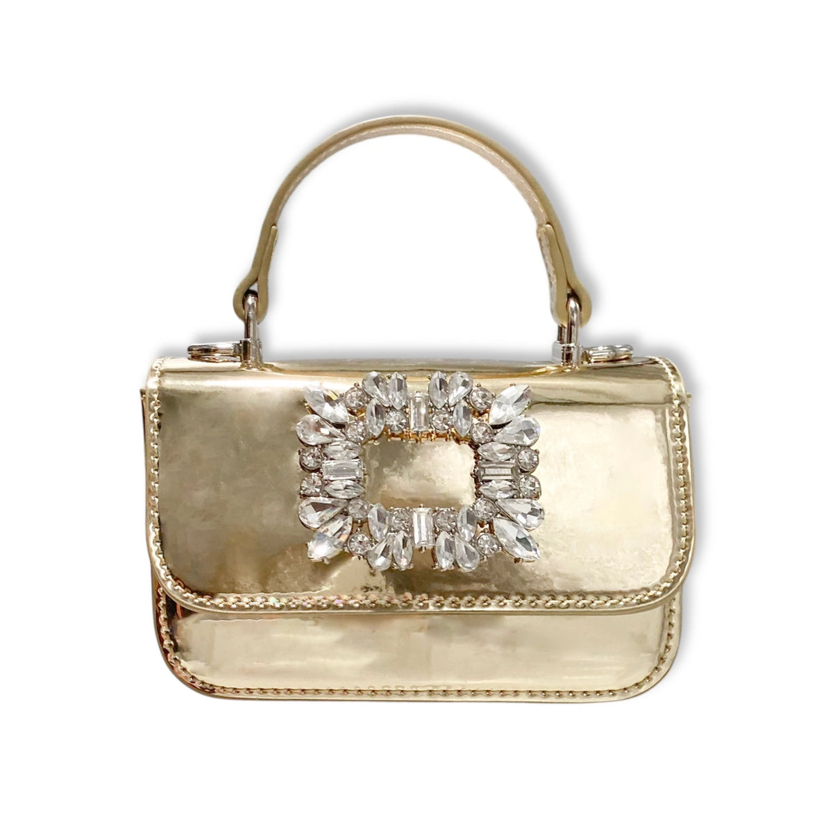 CRYSTAL BROOCH PATENT PURSE