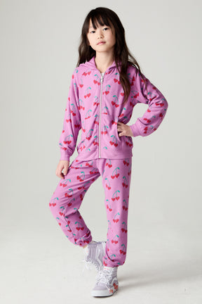 CHERRY SWEETHEART ZIP UP HOODIE (PREORDER) - CHASER KIDS - HOODIES
