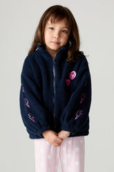 EMBROIDERED ICONS FUZZY SHERPA JACKET (PREORDER)