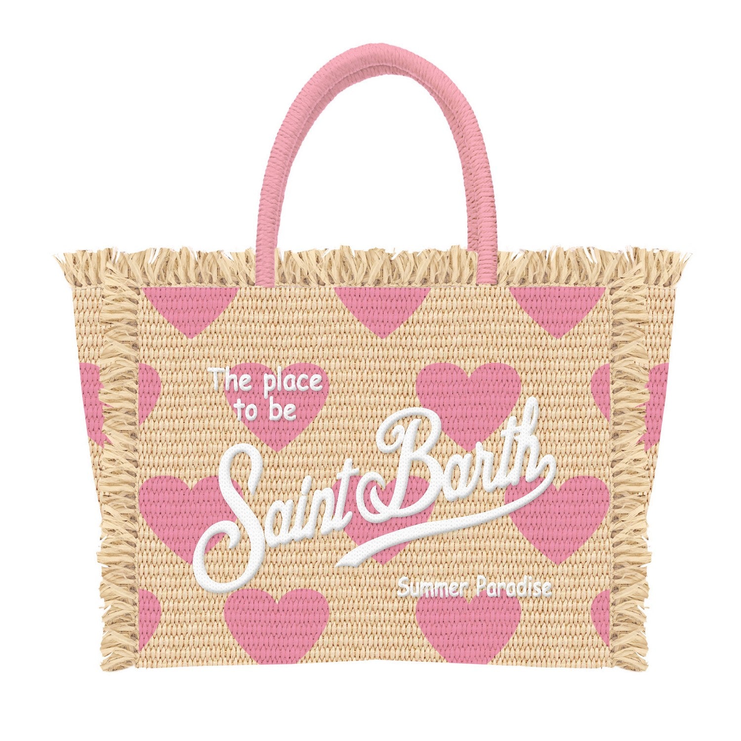 SAINT BARTH HEARTS STRAW COLETTE BAG (PREORDER)