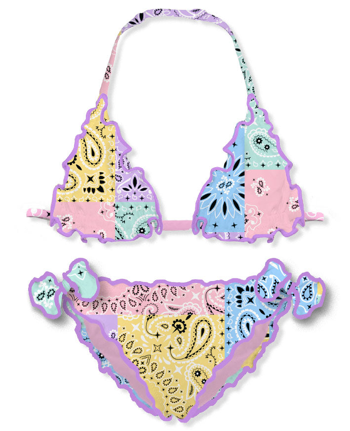 PASTEL PATCH BANDANA CRIS TWO PIECE BIKINI (PREORDER)