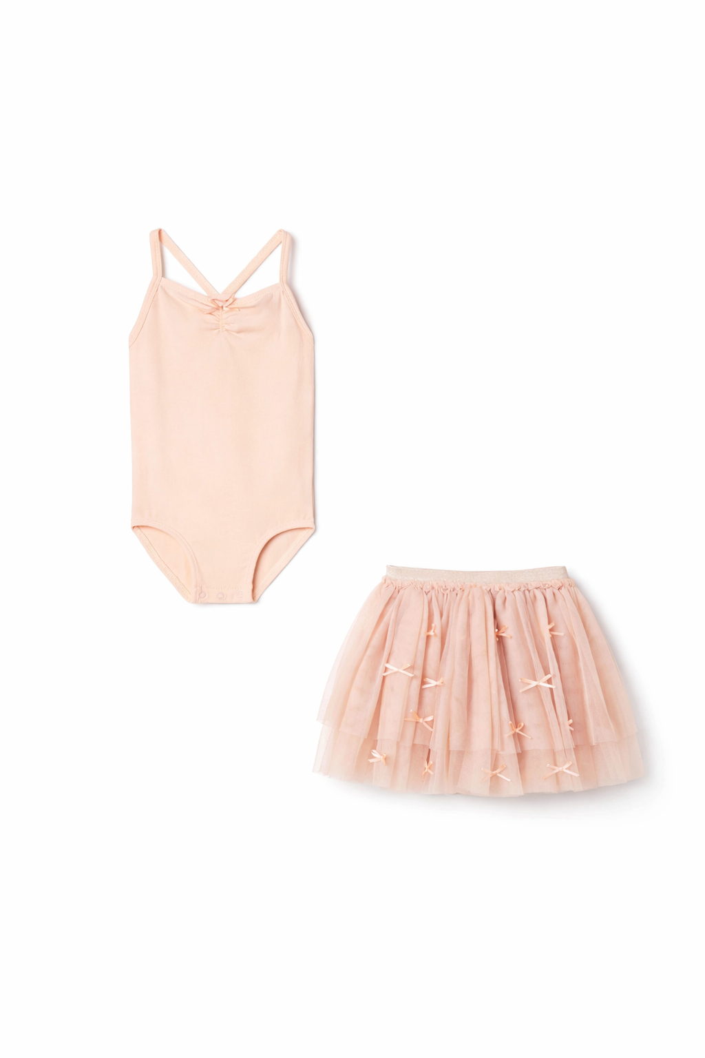 BALLERINA LEOTARD AND BOWS TUTU SKIRT SET