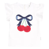 CHERRY BOW FRILL TSHIRT