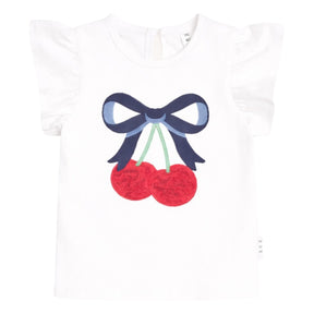 CHERRY BOW FRILL TSHIRT