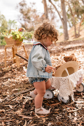 GEORGINA CHERRY DENIM TOP AND BLOOMERS SET (PREORDER)