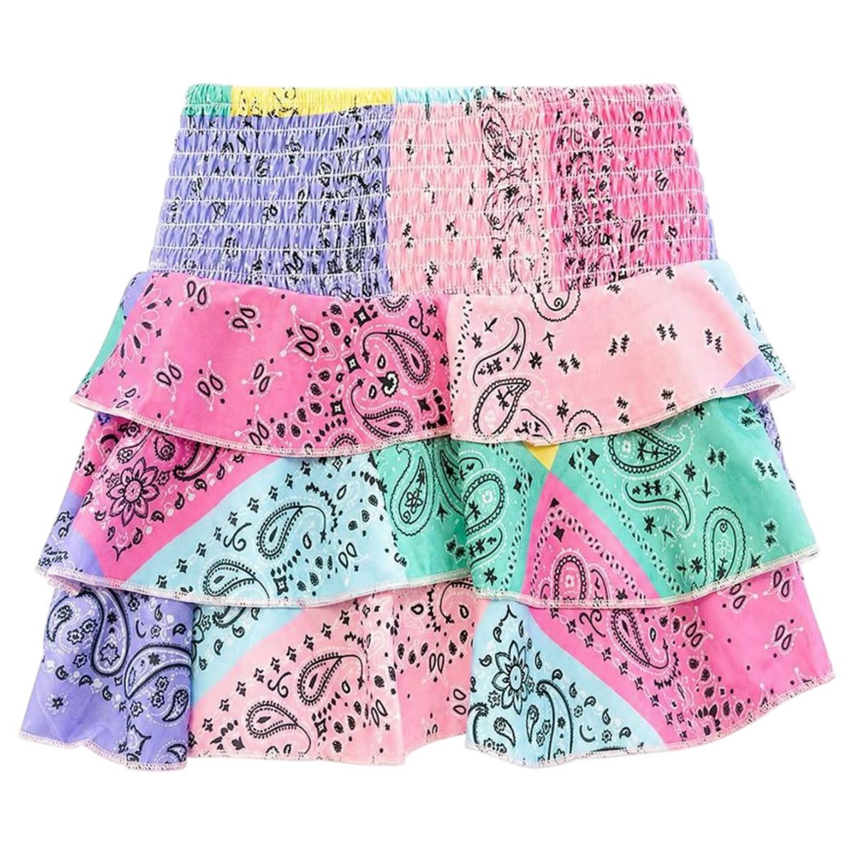 BANDANA PATCHES LAYERED SKIRT (PREORDER)