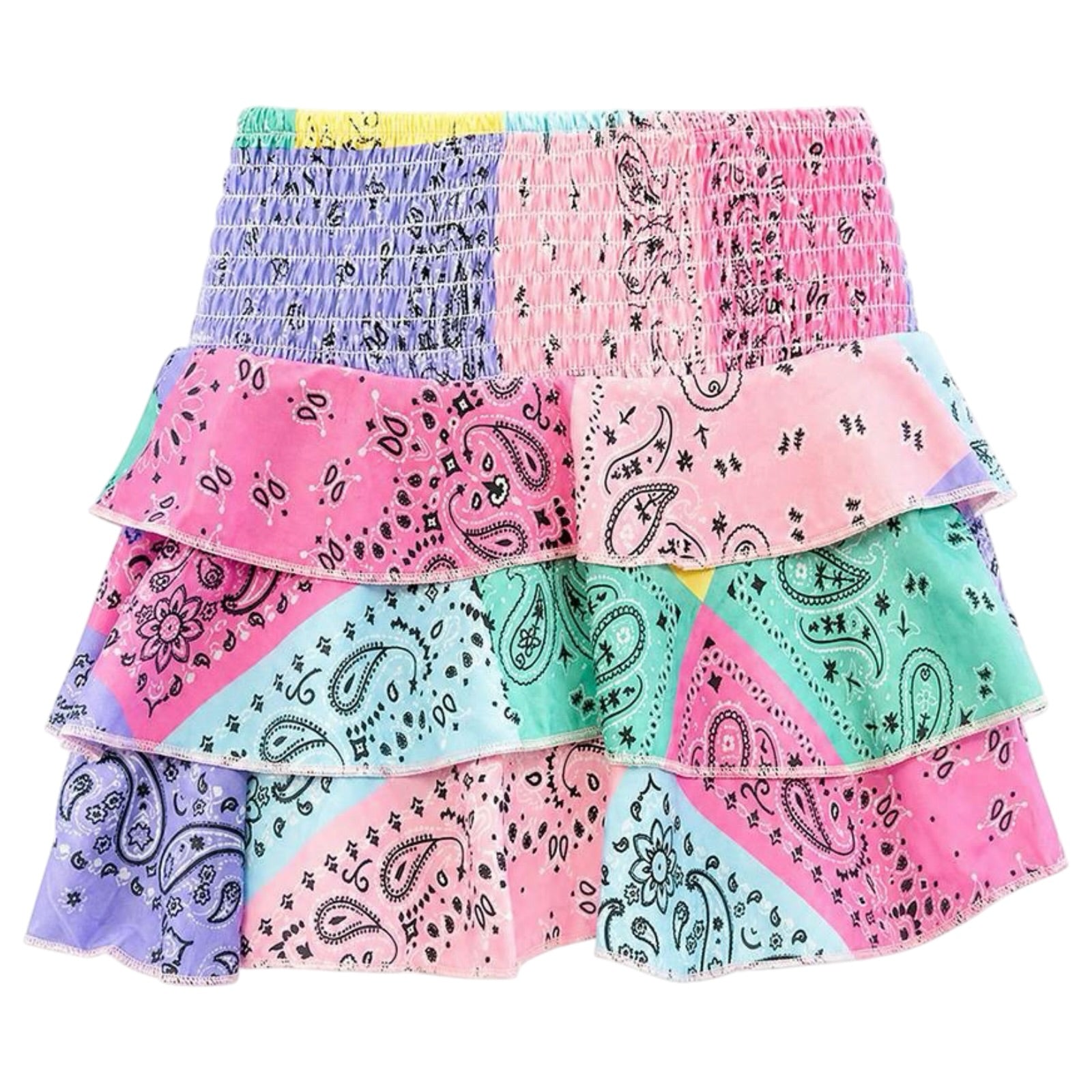 BANDANA PATCHES LAYERED SKIRT