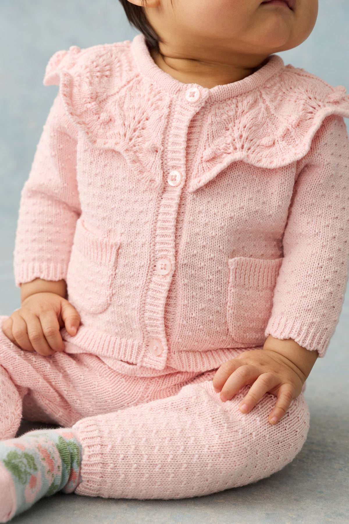 WILLIANE KNITTED CARDIGAN AND RUFFLE LEGGINGS SET (PREORDER)
