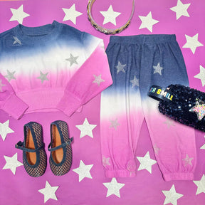 GLITTER STARS OMBRÉ SWEATSHIRT