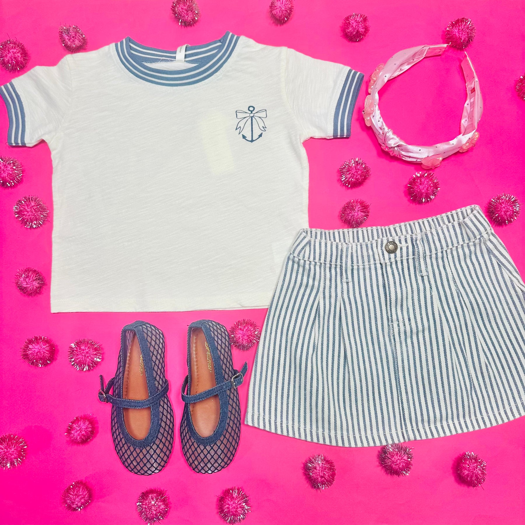 ANCHOR BOW RINGER TSHIRT