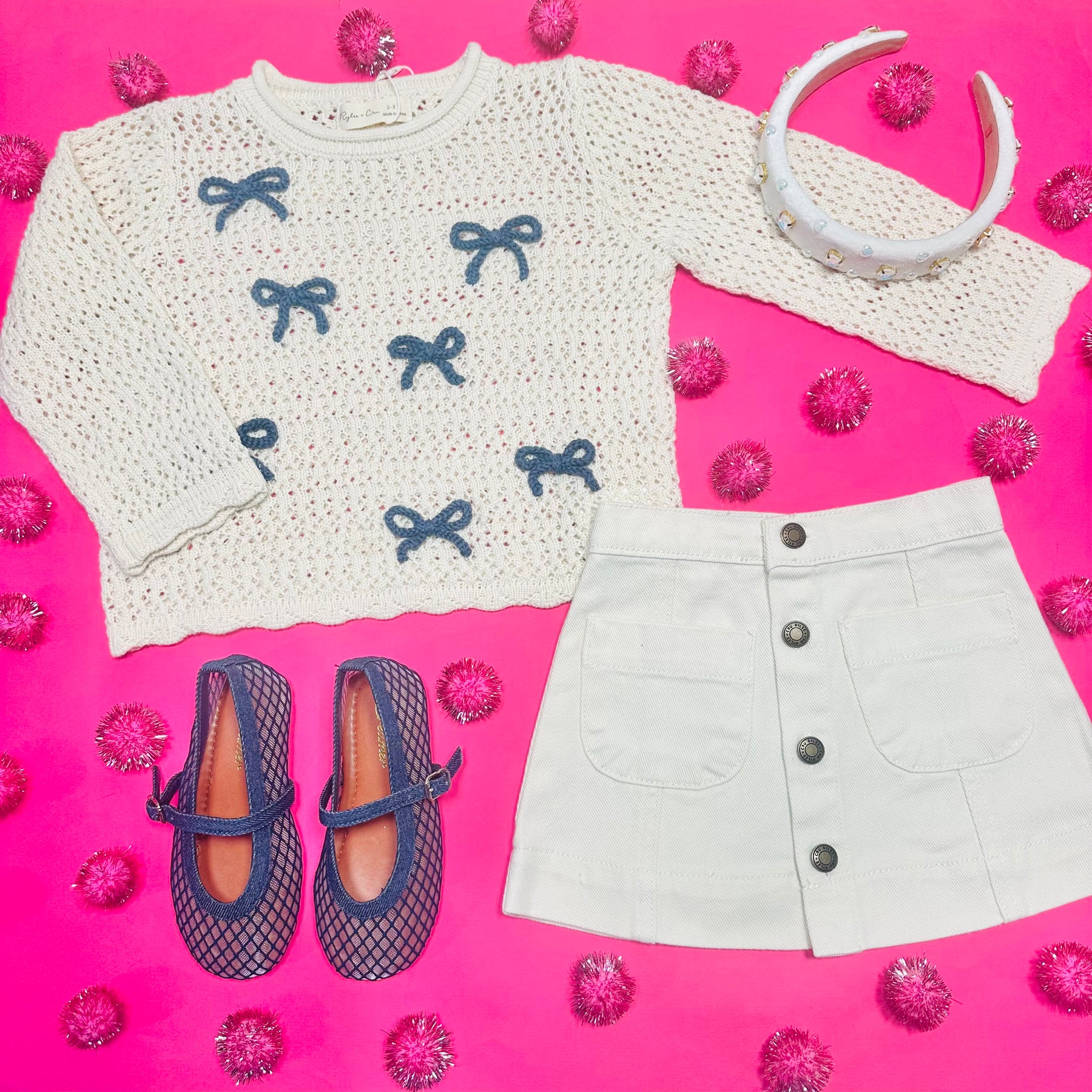 BOWS CROCHET SWEATER