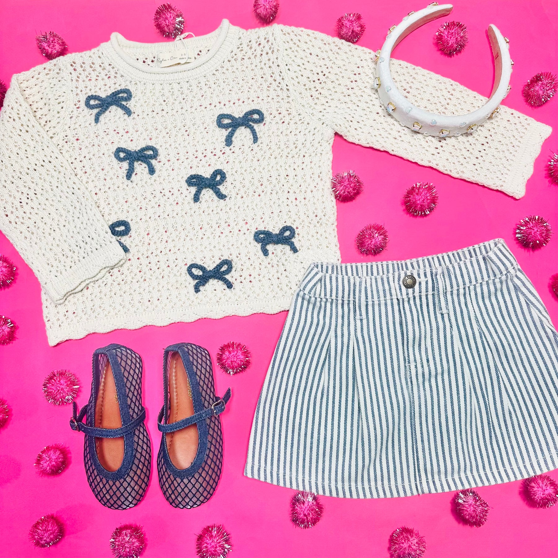 BOWS CROCHET SWEATER