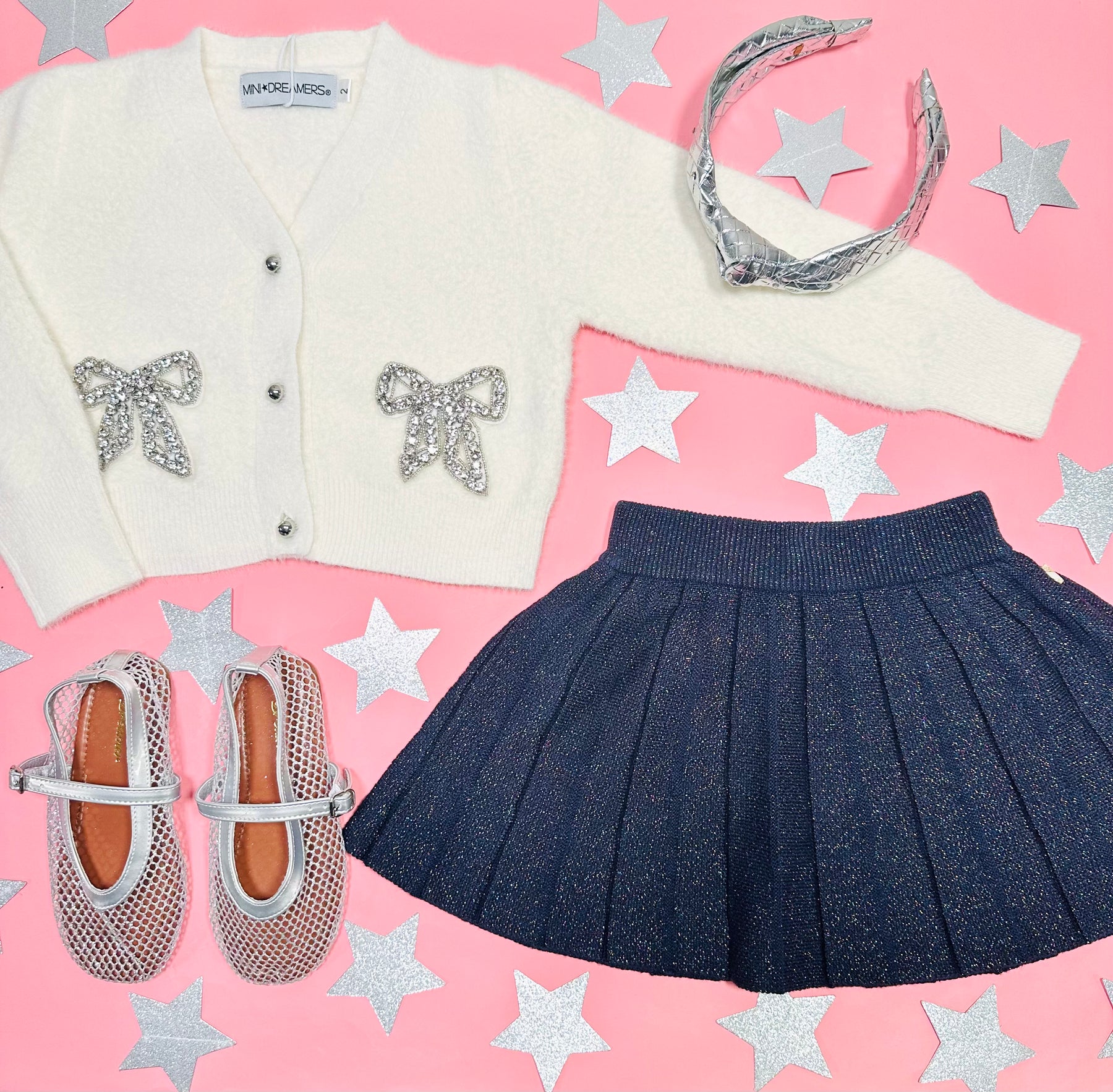 SHIMMER PLEATED SKIRT