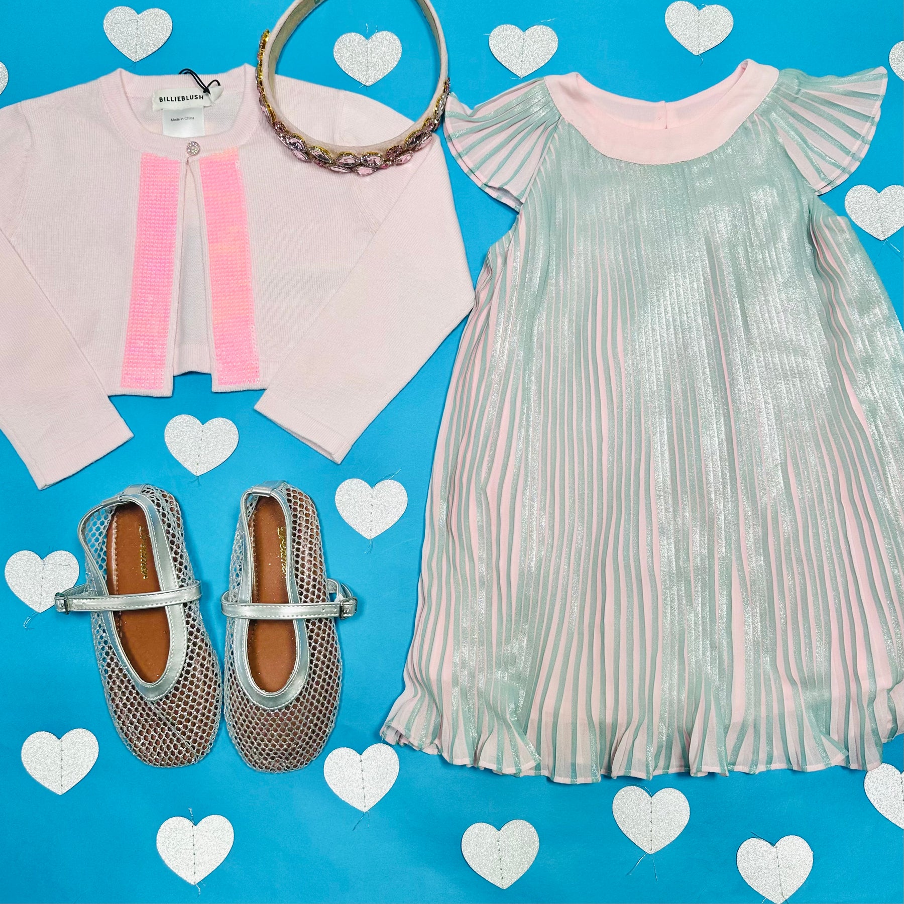 SHIMMERY PLEATED DRESS