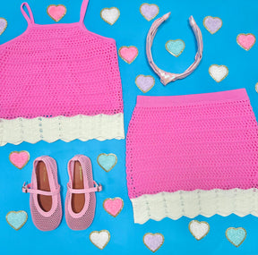 KENNEDY CROCHET COVER UP TOP AND SKIRT SET